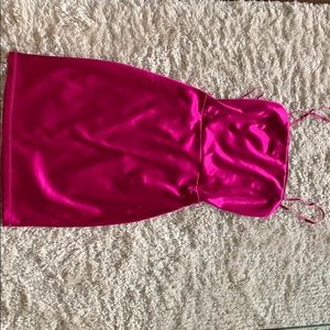 Hot Pink backless mini dress